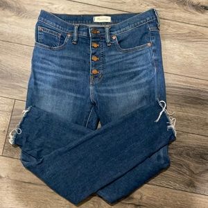 Madewell 9” Mid Rise Skinny Jeans.